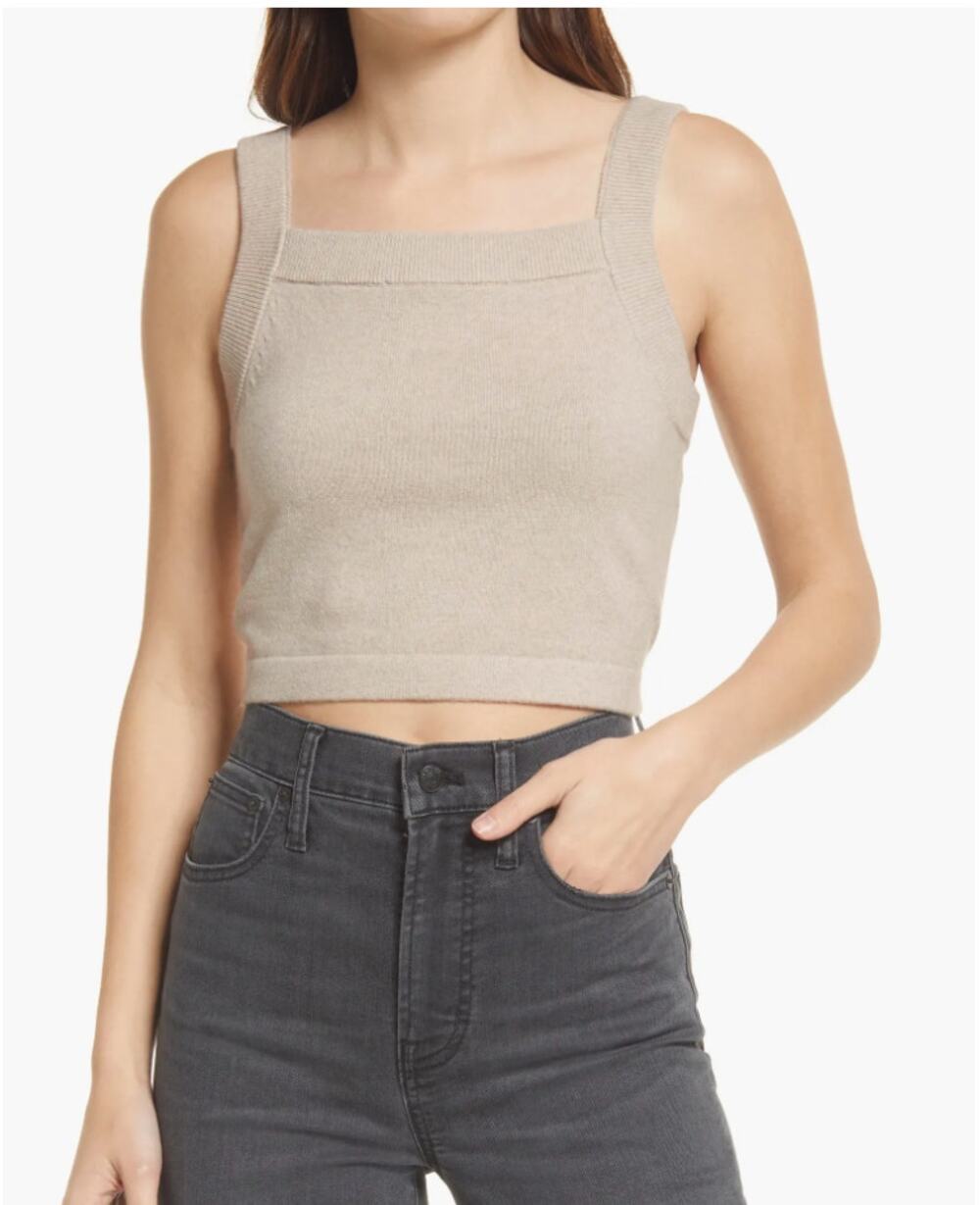 Madewell Carlyn Resourced Cashmere Crop Sweater Tank